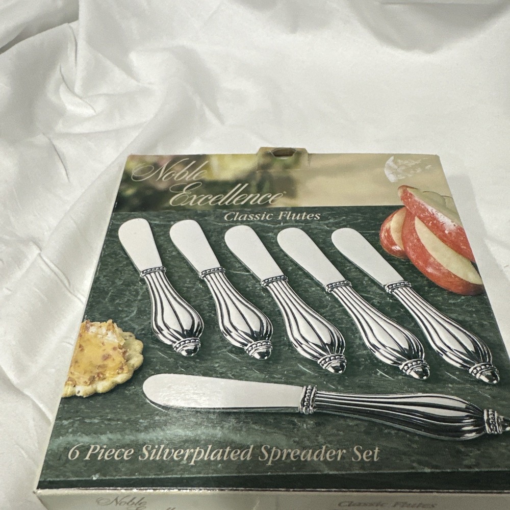 Noble Excellence Classic Flutes 6 Piece‎ Silverplated Spreader Set